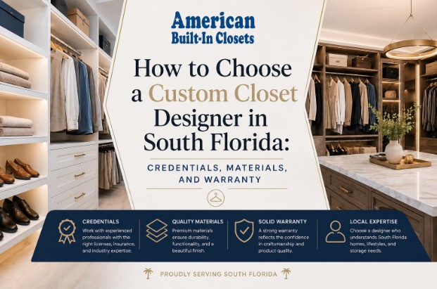 How to Choose a Custom Closet Designer in South Florida: Credentials, Materials, and Warranty