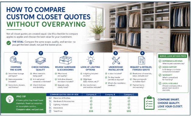 How to Compare Custom Closet Quotes Without Overpaying