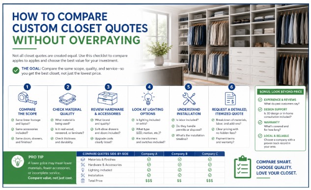 How to Compare Custom Closet Quotes Without Overpaying